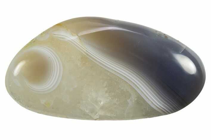 Polished Banded Blue and White Agate - Madagascar #319311